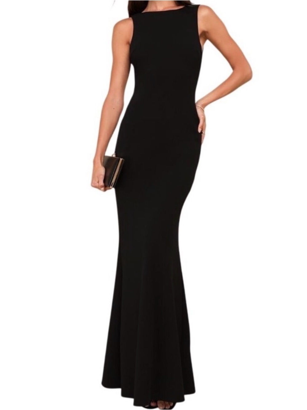 Lulus Black Knotted Mermaid Maxi Dress Formal Evening Gown Size Small NWt